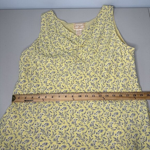 April Cornell Sleeveless Midi Dress Size XL Yellow floral V-Neck Retro - Picture 7 of 12
